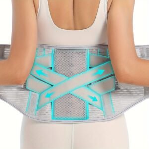 Adjustable Back Support Belt for Men & Women, Polyester Lower Back Brace with Removable Stays, Dual Hardness Sets, Hand Washable, Hook-and-Loop Closure - Uncharged Posture Corrector