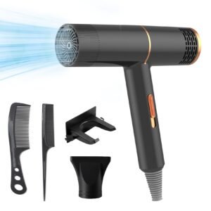 Blower with high-speed brushless motor for fast drying, professional blow dryer with diffuser and negative ions, intelligent temperature control, 4 color options, comes with 2 styling combs, healthy hair care, suitable for home travel