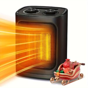 750W/ 1500W Heater Electric Portable Heater Fan for Home, Quiet Ceramic Heater, Indoor Small Space Electric Portable Heater Fan for Office, Ceramic Space Heater with Adjustable Thermostat, Black.