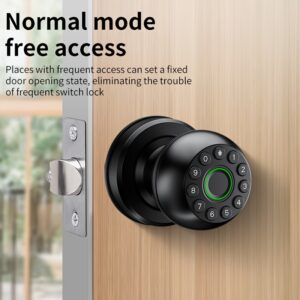 4in 1 Tuya smart door lock, password fingerprint ball lock, smart door handle, with app control, keyless entry, durable, anti-peep password, suitable for home, apartment, office, warehouse