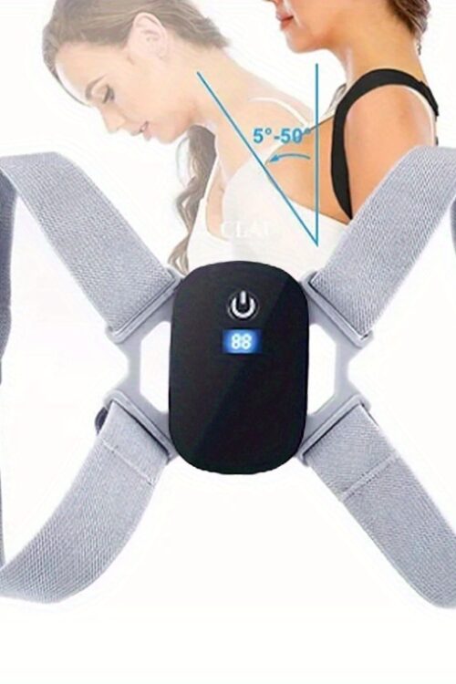 Adjustable Smart Posture Corrector with Vibration Alert - Wireless Posture Trainer for Office & Gym, Rechargeable Back Support Belt for Men & Women, Hand-Washable in Pink/Gray/Black