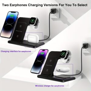 3-in-1 Fast Wireless Charging Station: Foldable Stand Dock for iPhone 15/14/13/12/11/Pro/Max/Mini/8/Plus/X/XR/XS/X/SE, iWatch Ultra2/Ultra/9/8/7/6/5/4/3/2/1/SE, and Airpods 3/2/Pro2/Pro