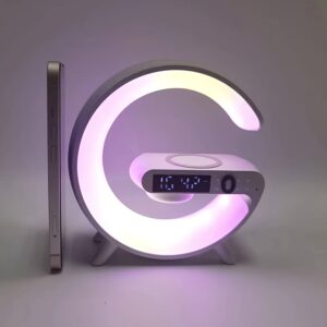 A Smart Lamp With A Wireless Speaker And Wireless Charging Function, Used For Smartphones, Wakes Up With Light Music Rhythm.