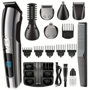 [11-in-1 Grooming Kit] 11-in-1 Men's Grooming Kit: Beard Trimmer, Electric Razor & Cordless Clippers | 2025 New, Travel-Friendly, Perfect Gift for Husband/Father