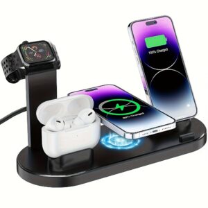 Wireless Fast Charger - Compatible with iPhone, iWatch, and AirPods for Quick and Convenient Charging