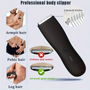 Professional Body Hair Trimmer, Men'S Groin And Body Hair Trimmer, Electric Ball Shaver With Replaceable Ceramic Blades, Grooming Scissors Men'S Shaver Bikini Women'S Trimmer, Best Gift For Your Loved Ones