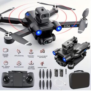 2*Battery 4K GPS Drone, Brushless Motor RC Quadcopter for Adults with Auto Return, Follow Me, Circle Fly, Waypoint Fly, Altitude Hold