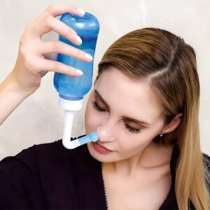 1pc Nasal Wash Bottle, Neti Pot Sinus Rinse Bottle, Nose Cleaner Nasal Irrigation Set BPA Free-Nose Care Rhinitis Nose Allergic Cold Flu Nursing 10.14/16.91oz