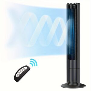 43'' Ultra-Quiet Oscillating Tower Fan - 3 Speeds, 3 Modes, 7.5H Timer, Remote Control, Modern Standing Floor Fan for Bedroom, Home, Office - 115° Wide Angle, 28dB Silent Operation, Black X01A