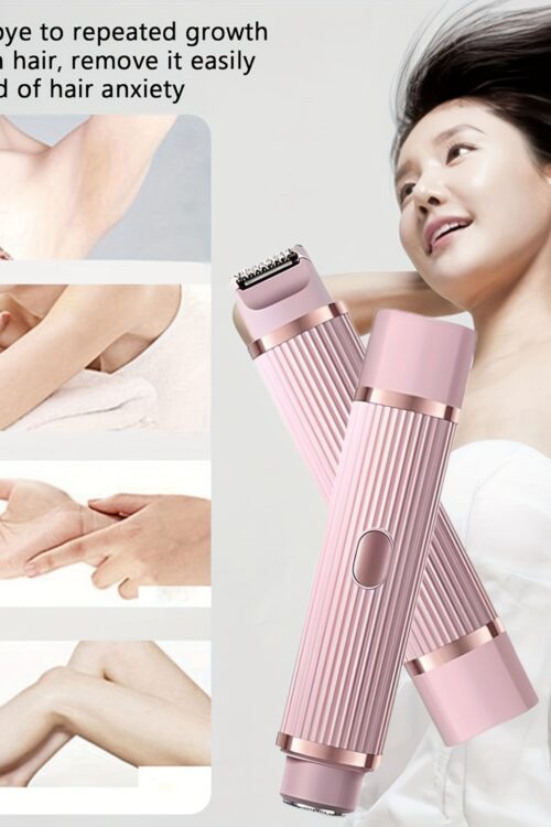Women'S 2-in-1 Electric Shaver, Wet And Dry Shaver For Legs, Armpits And Underarms Pink