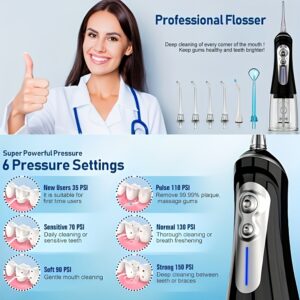 320ML Cordless Water Dental Flosser - Wireless and Convenient with 2000MAH High-Capacity Battery, 6 Customizable Modes, and Portable Rechargeable Design - Perfect for Effective Teeth Pick Cleaning at Home or On-the-Go Travel