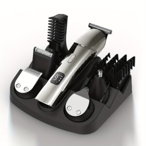 Electric Barber And Beard Trimmer For Men - 11 In 1 Men's Grooming Kit With Hair Clippers, Electric Razor, Shavers For Mustache, Body, Face, Nose & Ear Hair Trimmer, Gifts For Men