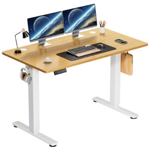 Yeahf Electric Standing Desk Height Adjustable 40x24 Inch Stand Up Sit Stand Computer Desk Workstation Ergonomic Work Table