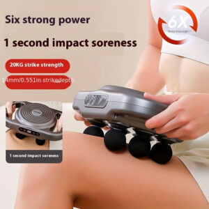 DELYOU 6-Head Deep Tissue Percussion Muscle Massager Gun, Handheld Full Body Massage Device with USB Charging, 2000mAh Rechargeable Lithium Battery, Universal Voltage ≤36V for Muscle Soreness Relief