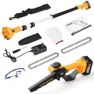 18ft Reach 2-in-1 Pole Saw: 8" Brushless, 20V 4.0Ah Battery-Operated Chainsaw For Versatile Tree Trimming And Wood Cutting Solutions Great Christmas Gift