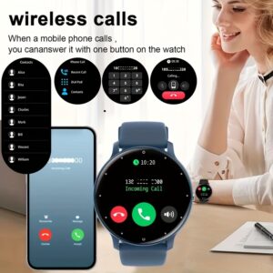 Stylish Wireless Smartwatch - Advanced Fitness Tracker for Women and Men with Sleep Monitoring, Multi-Sport Mode, Weather Forecast, AI Voice Control, Music Playing, and iPhone/Android Compatibility