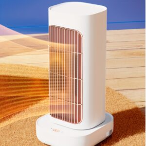 1300W Portable Ceramic Space Heater with Overheat Protection, 2 Heat Settings, 90° Oscillation, Pedestal Base, Convection Heating, Plastic Construction, US Plug, 110-130V - Fast Heating for Large Room